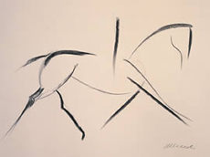 'Simple Line Drawing'. Original- SOLD. Giclee Prints Available. See 'Gallery' below.