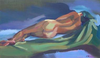 Green forest Rug, Acrylic on Board, see 'Gallery' below
